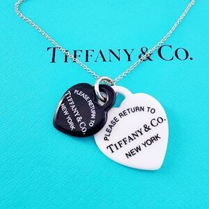 Tiffany & Co. Black and White Heart Necklace